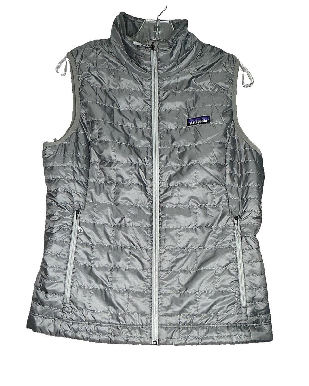 Patagonia Womens Nano Puff Vest Size Medium Gray Full Zip